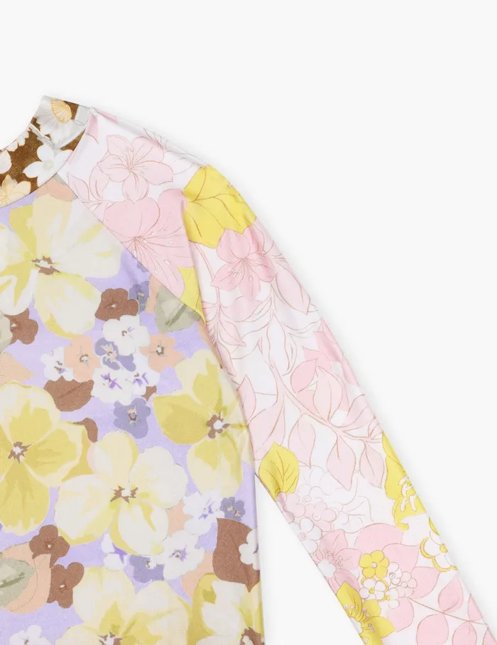 Kids Zimmermann Swimwear Pop Spliced Frill Rashie Spliced