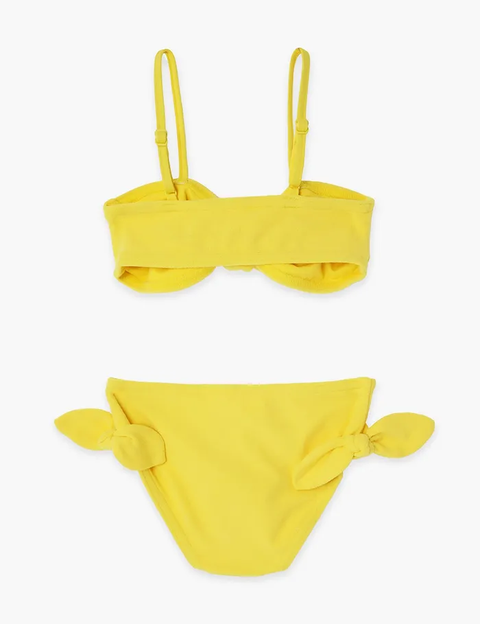 Kids Zimmermann Swimwear Pop Terry Tie Bikini Yellow