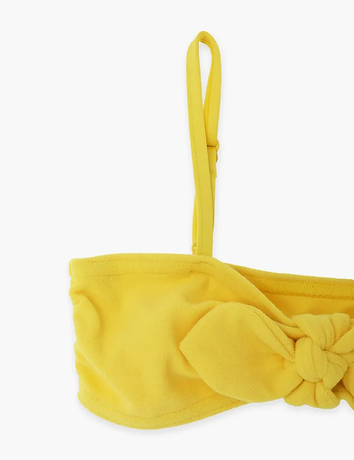 Kids Zimmermann Swimwear Pop Terry Tie Bikini Yellow