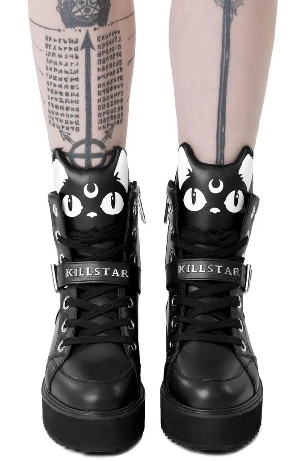 Killstar Flats and Trainers Women Keiko Kitty High Tops B