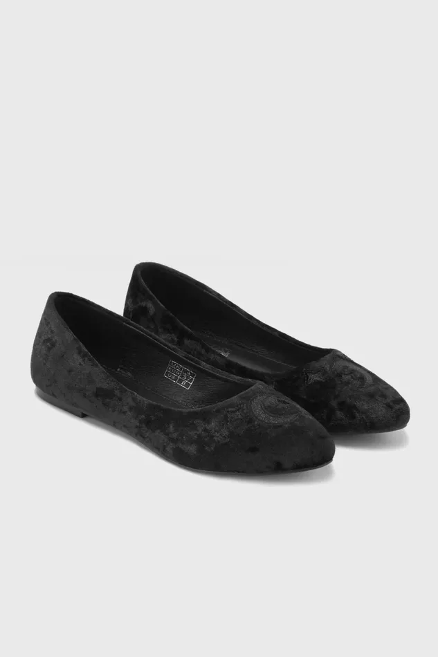 Killstar Flats and Trainers Women Lunanite Velvet Flats