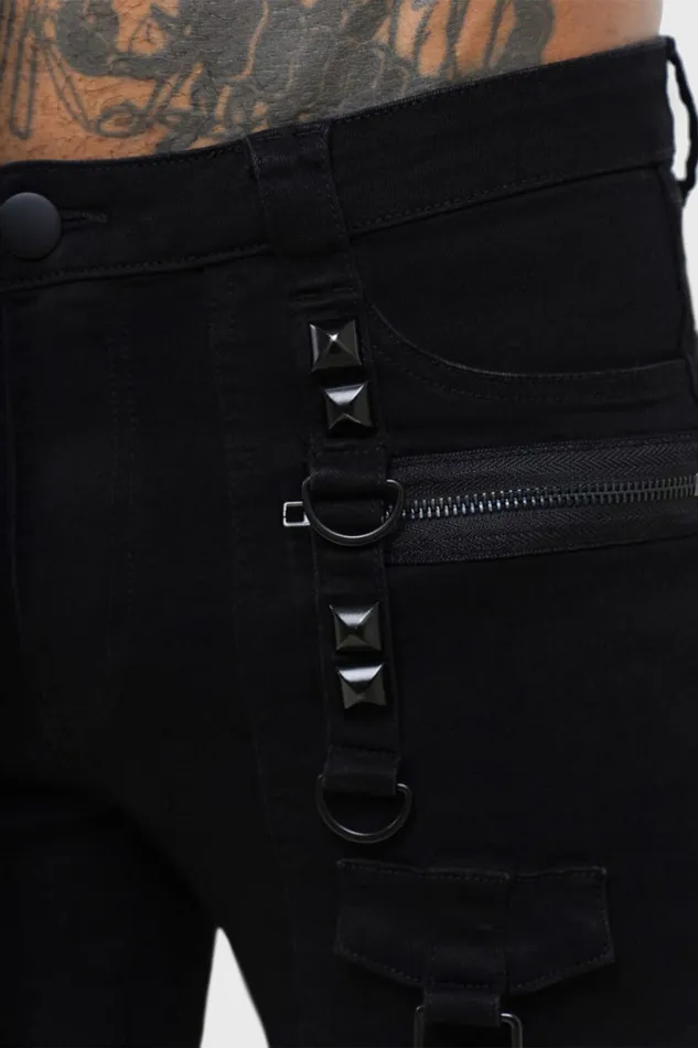 Killstar Jeans and Trousers Men Kihilist Bondage Trousers