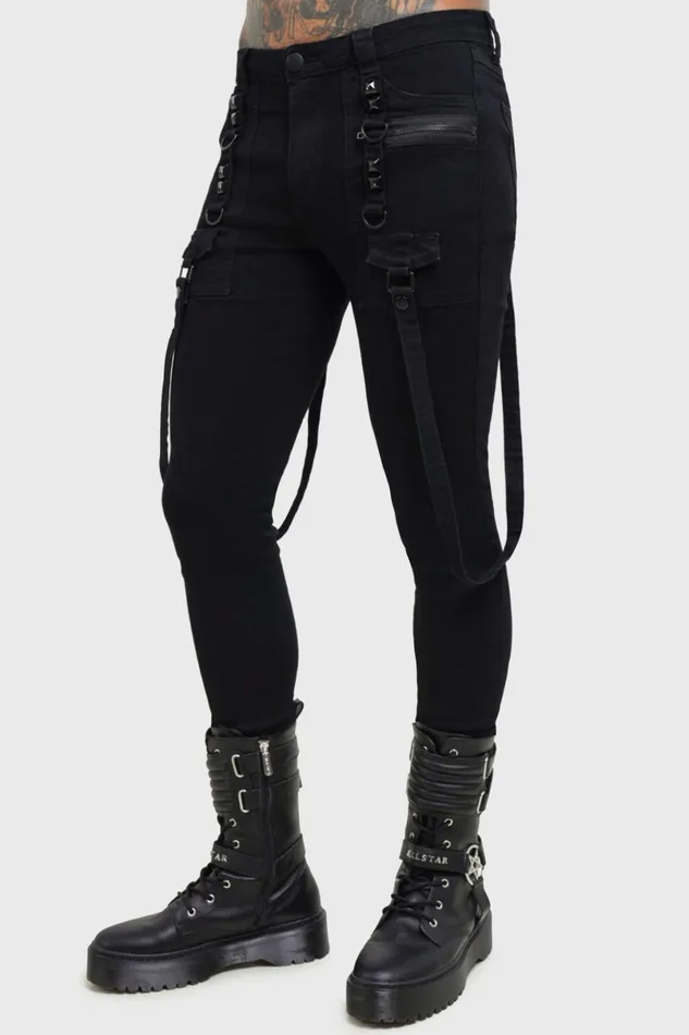 Killstar Jeans and Trousers Men Kihilist Bondage Trousers