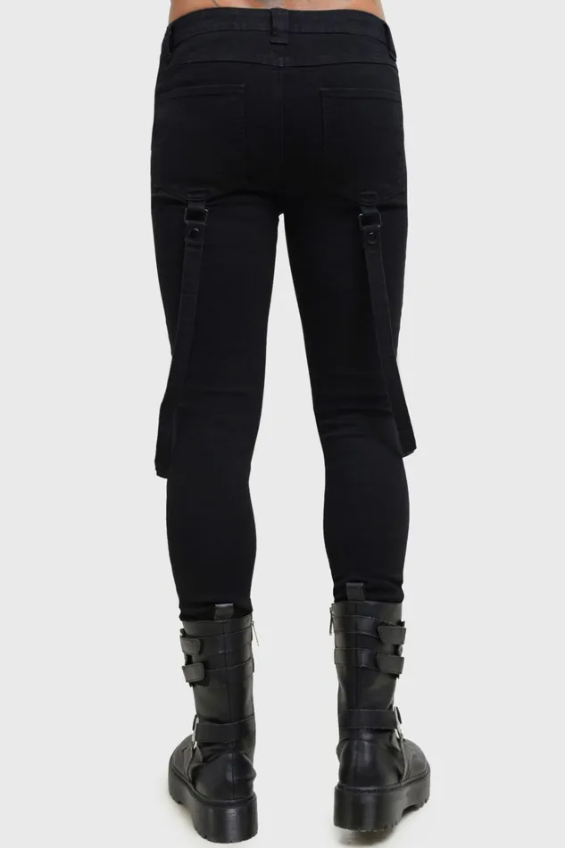 Killstar Jeans and Trousers Men Kihilist Bondage Trousers