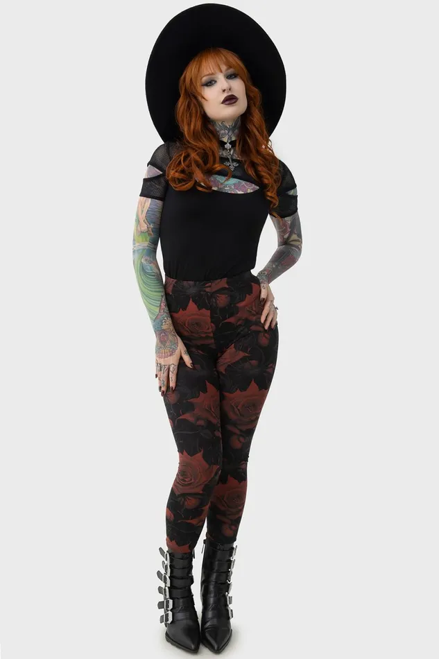 Killstar Leggings Women Blood Rose Leggings
