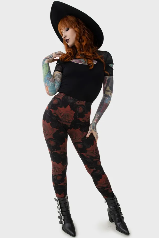 Killstar Leggings Women Blood Rose Leggings