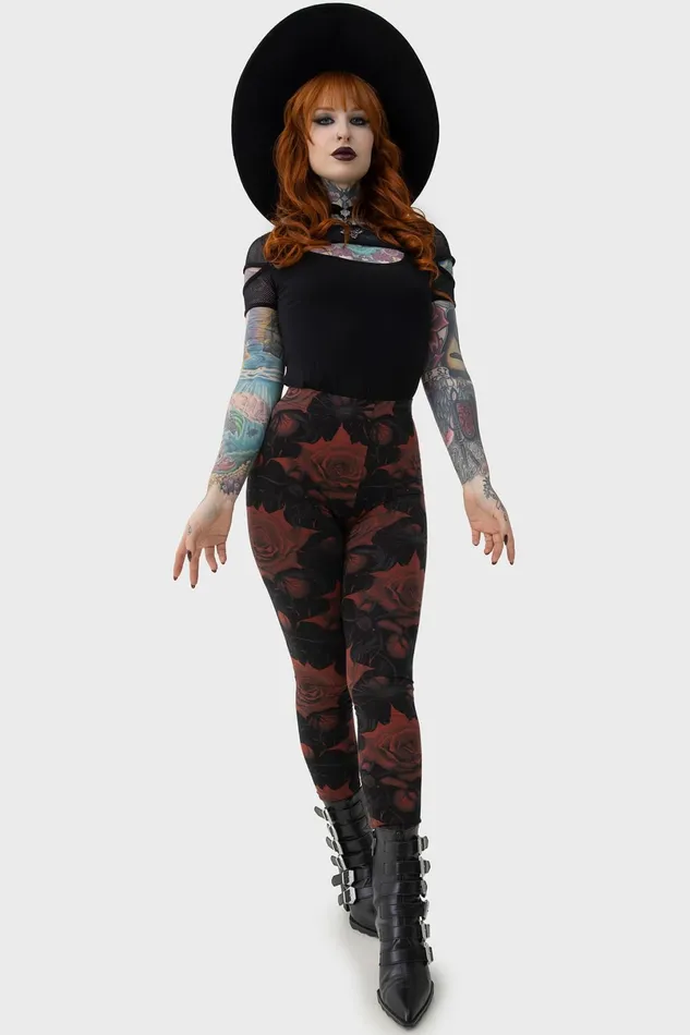 Killstar Leggings Women Blood Rose Leggings