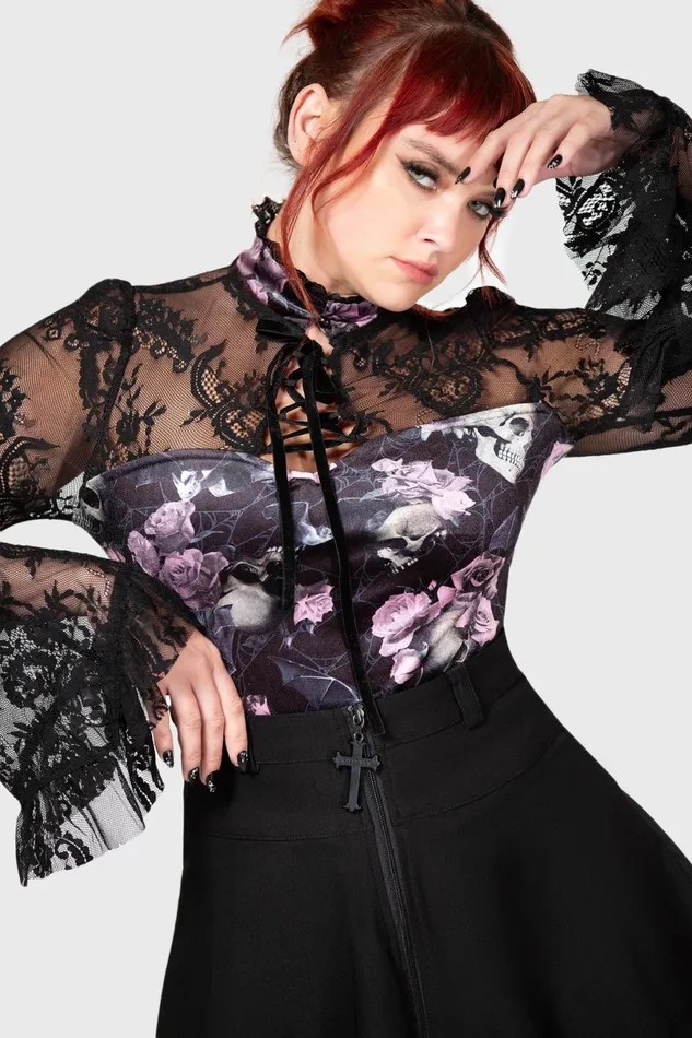 Killstar Long Sleeves Women Poison Fang Long Sleeve Top BLACKPINK
