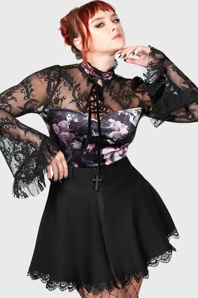 Killstar Long Sleeves Women Poison Fang Long Sleeve Top BLACKPINK