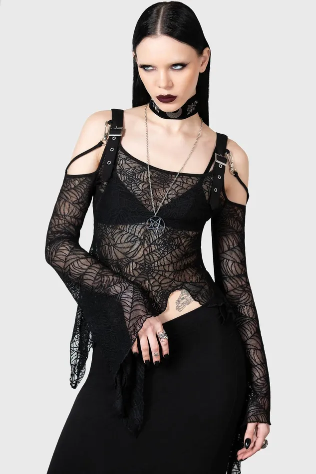 Killstar Long Sleeves Women Webstera Top