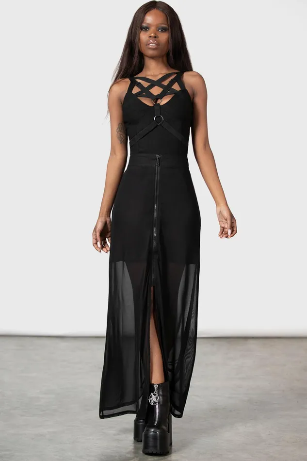 Killstar Maxi Skirts Women Gibbous Moon Maxi Skirt