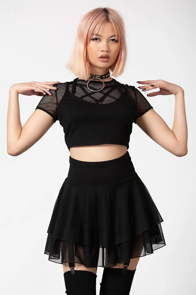 Killstar Mini Skirts Women Yasumi Mesh Skirt