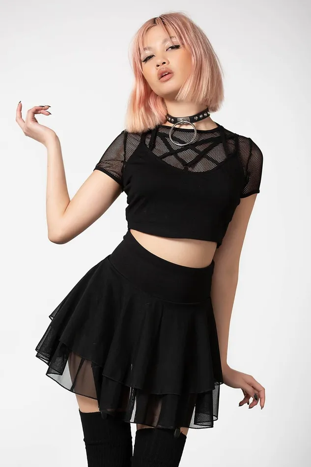 Killstar Mini Skirts Women Yasumi Mesh Skirt