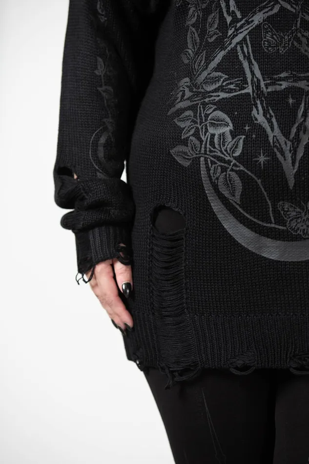 Killstar Sweaters Women Hyperion Hooded Knit Sweater