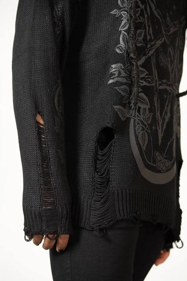 Killstar Sweaters Women Hyperion Hooded Knit Sweater