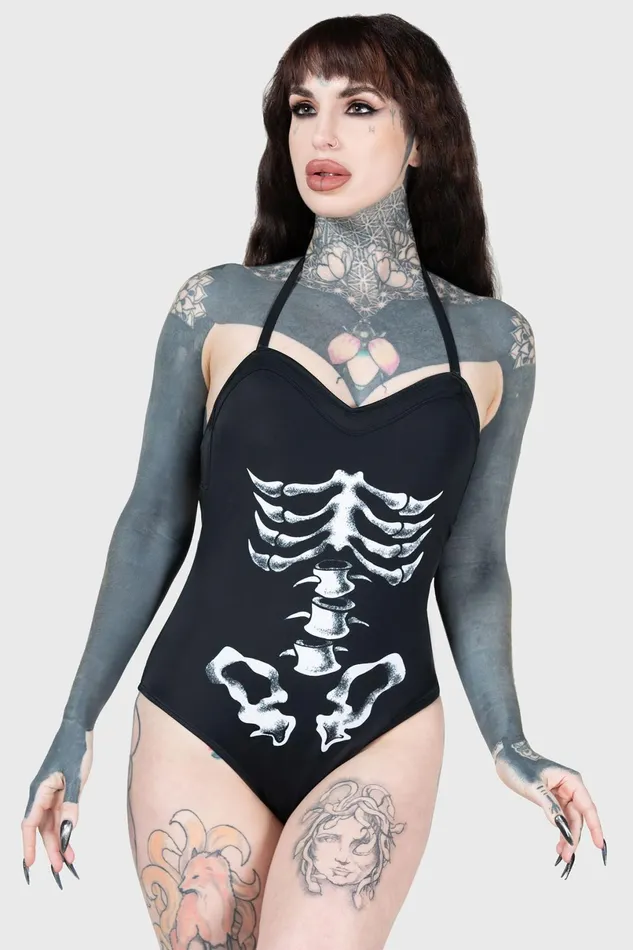 Killstar Swim Women Show Your Bones Swimsuit