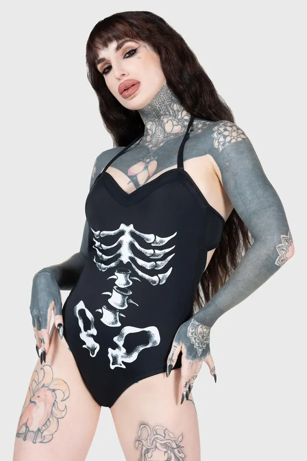 Killstar Swim Women Show Your Bones Swimsuit