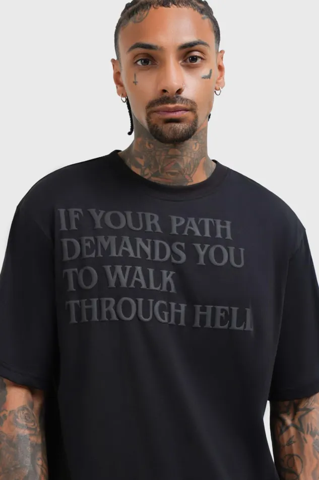 Killstar TShirts and Vests Men Walk Thru Hell Boxy TShirt