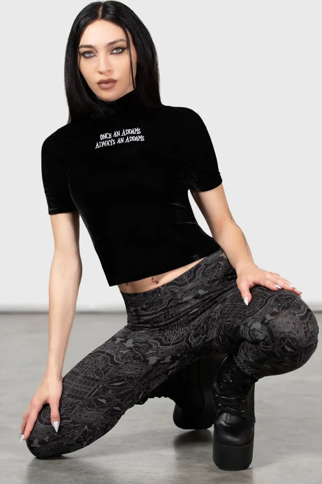 Killstar TShirts and Vests Women Allergic To Colour Velvet Top