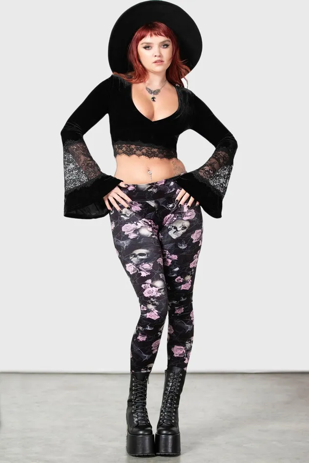 Killstar Velvet Women Hematite Leggings BLACKPINK