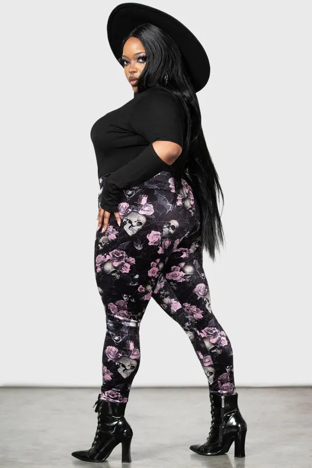 Killstar Velvet Women Hematite Leggings BLACKPINK