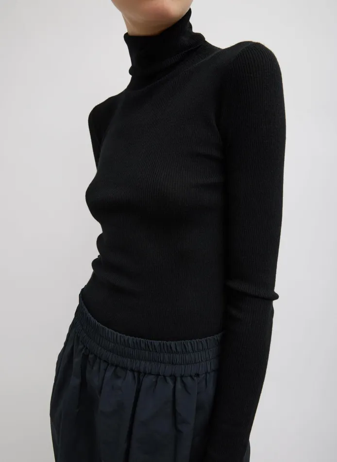 Knitwear and Sweatshirts Women Tibi Feather Weight Ribbed Sweater Turtle Neck Pullover