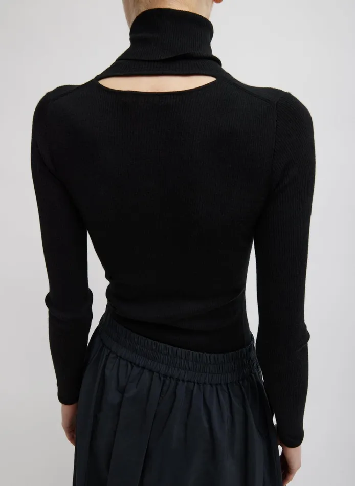 Knitwear and Sweatshirts Women Tibi Feather Weight Ribbed Sweater Turtle Neck Pullover