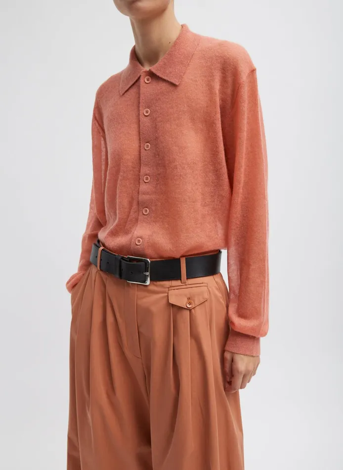 Knitwear and Sweatshirts Women Tibi Sheer Sweater Polo Button Cardigan