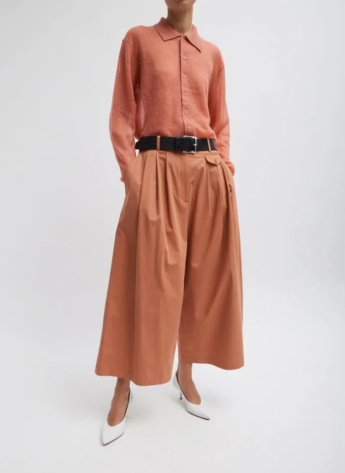 Knitwear and Sweatshirts Women Tibi Sheer Sweater Polo Button Cardigan