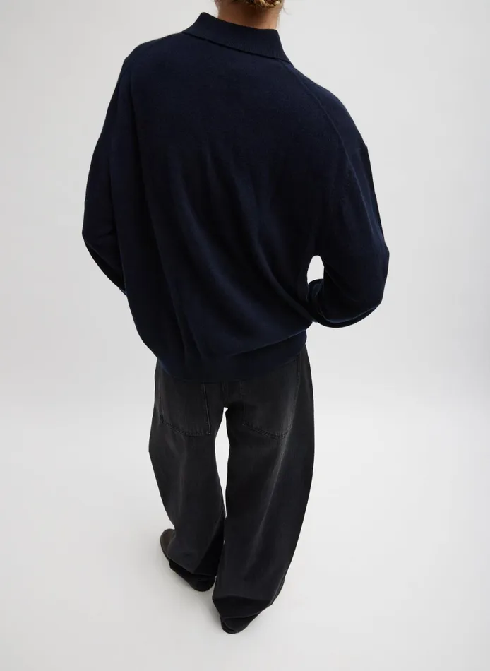Knitwear and Sweatshirts Women Tibi Washable Cashmere Easy Polo Sweater
