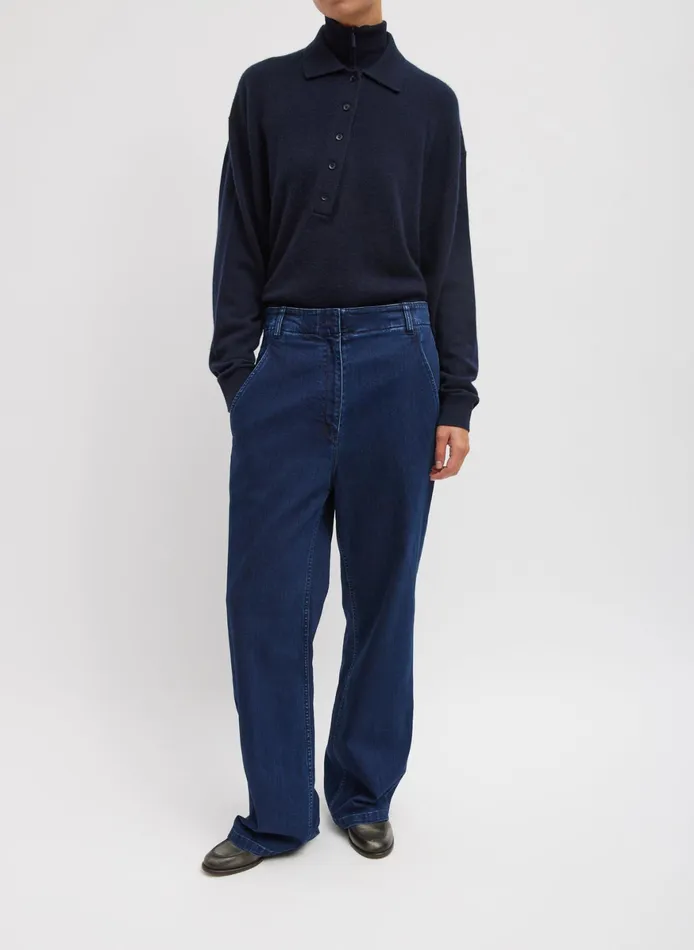 Knitwear and Sweatshirts Women Tibi Washable Cashmere Easy Polo Sweater
