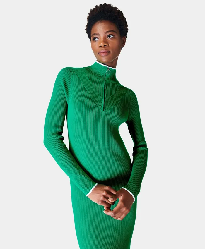 Knitwear Sweaty Betty Women Frame Knitted Midi Dress Vivid Green