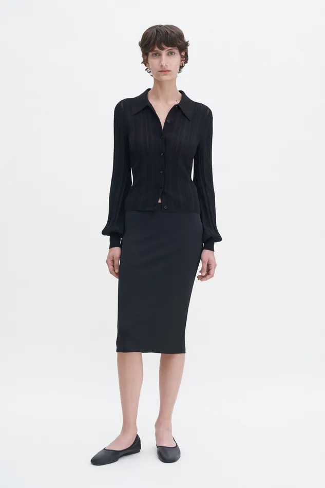 Knitwear Women Braid Knit Cardigan Black filippak