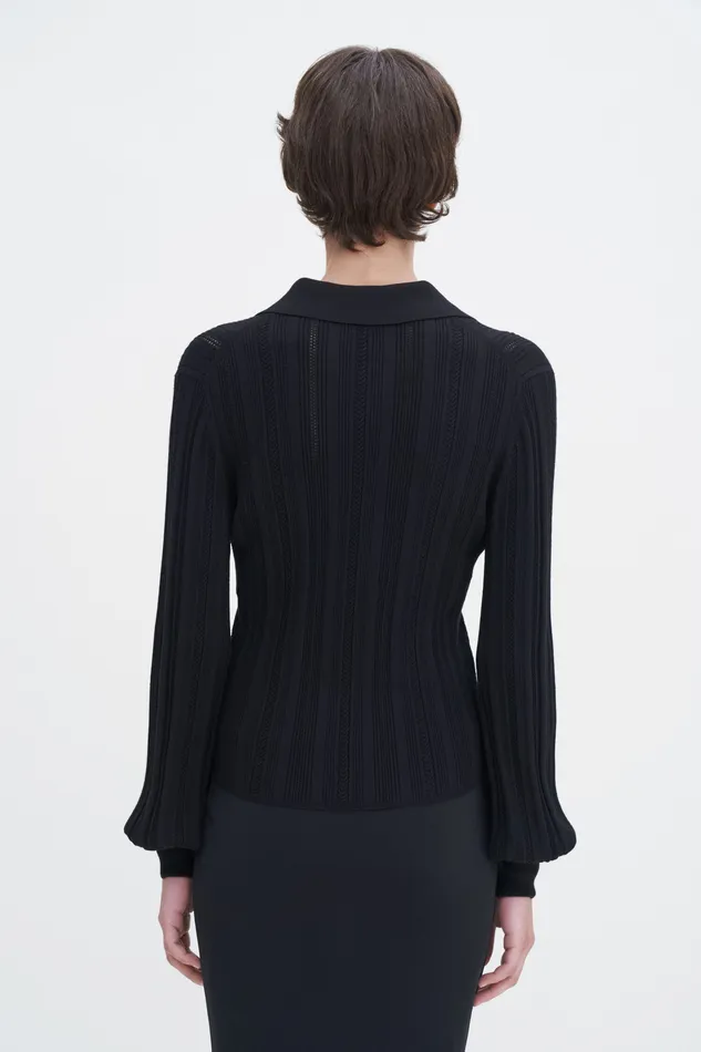 Knitwear Women Braid Knit Cardigan Black filippak Knitwear Women Braid Knit Cardigan Black filippak