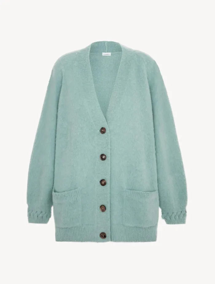 La Perla Alpaca Blend Cardigan In Almond Green Women Loungewear