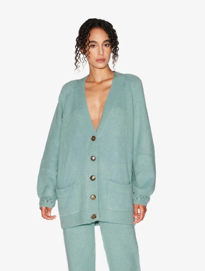 La Perla Alpaca Blend Cardigan In Almond Green Women Loungewear
