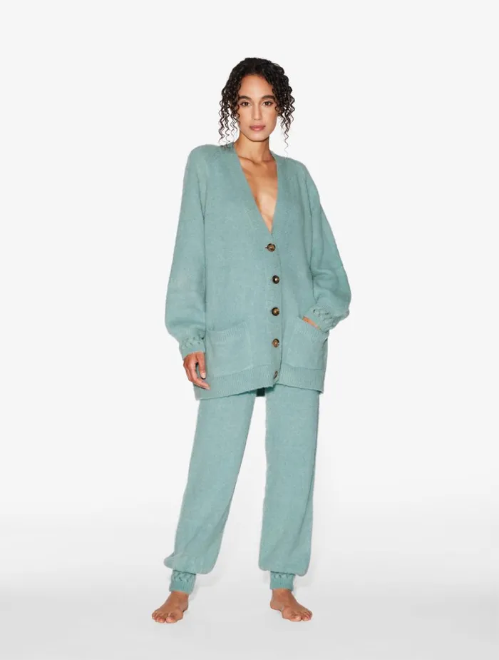 La Perla Alpaca Blend Cardigan In Almond Green Women Loungewear