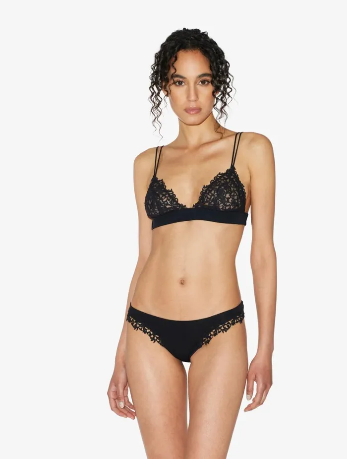 La Perla Black Low Rise Briefs With Macram Women Brazilian