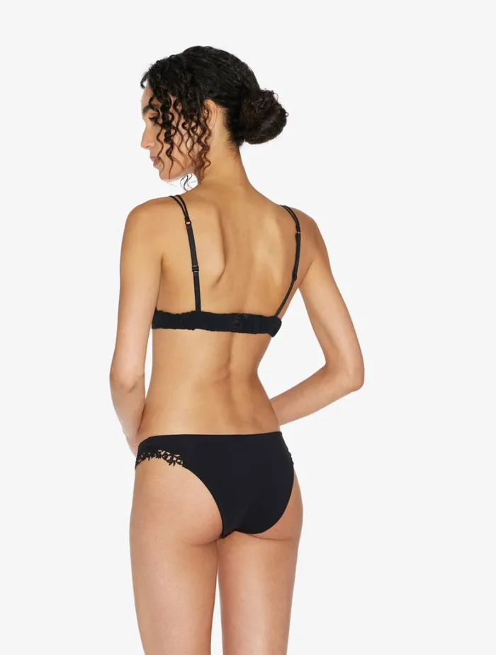 La Perla Black Low Rise Briefs With Macram Women Brazilian