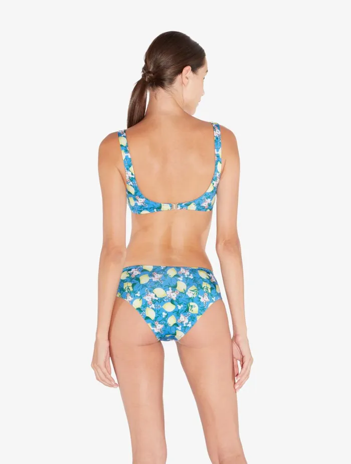 La Perla Blue Printed Bikini Brief With Draped Waist Women Bikinis