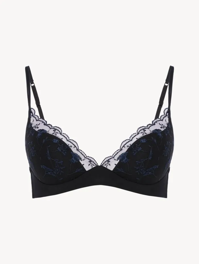 La Perla Bralette In Onyx With Embroidered Tulle Women Bralette