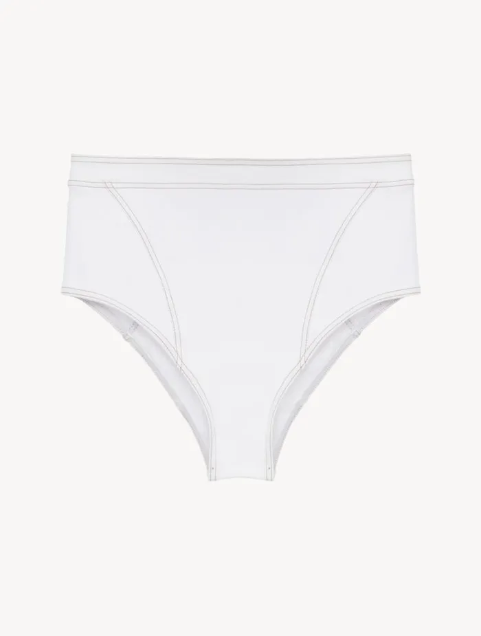 La Perla High Waisted Bikini Brief In White Women Bikinis