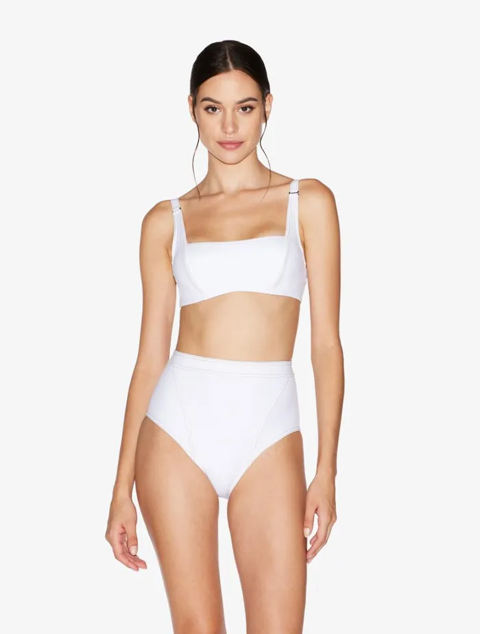La Perla High Waisted Bikini Brief In White Women Bikinis