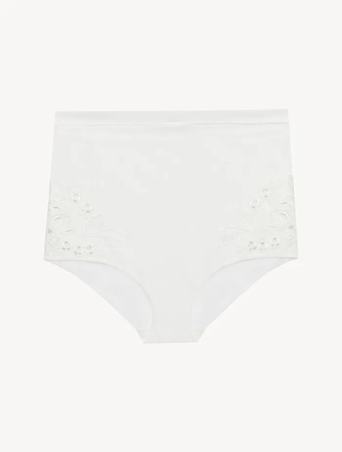 La Perla Highwaisted Briefs In Offwhite Stretch Tulle Women Highwaist