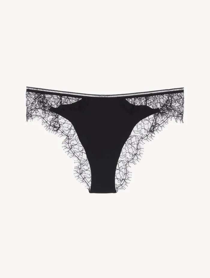 La Perla Lace Brazilian Briefs In Onyx Women Brazilian