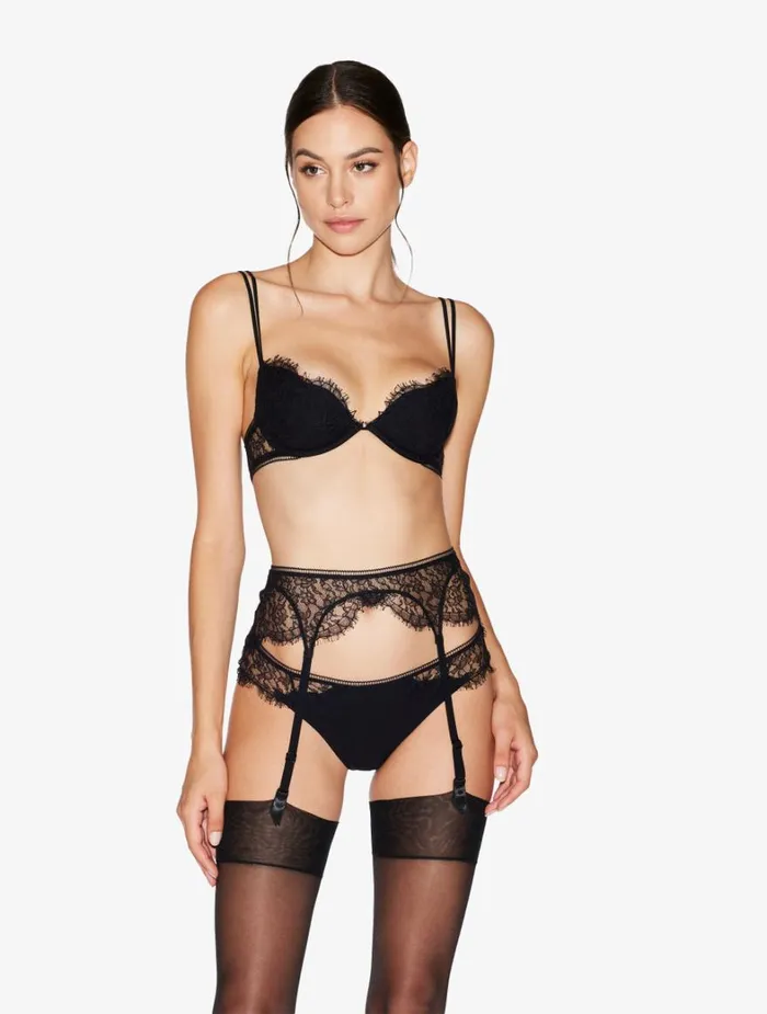La Perla Lace Brazilian Briefs In Onyx Women Brazilian
