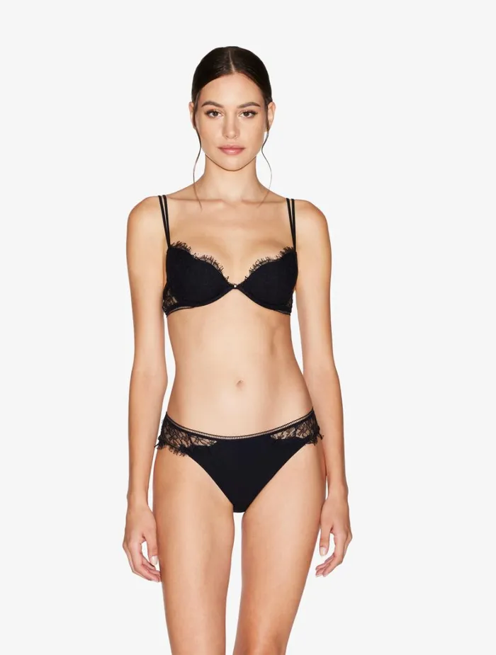 La Perla Lace Brazilian Briefs In Onyx Women Brazilian