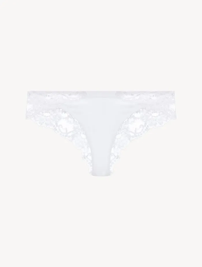La Perla Luxury Cotton Brazilian Panties In White Women Brazilian