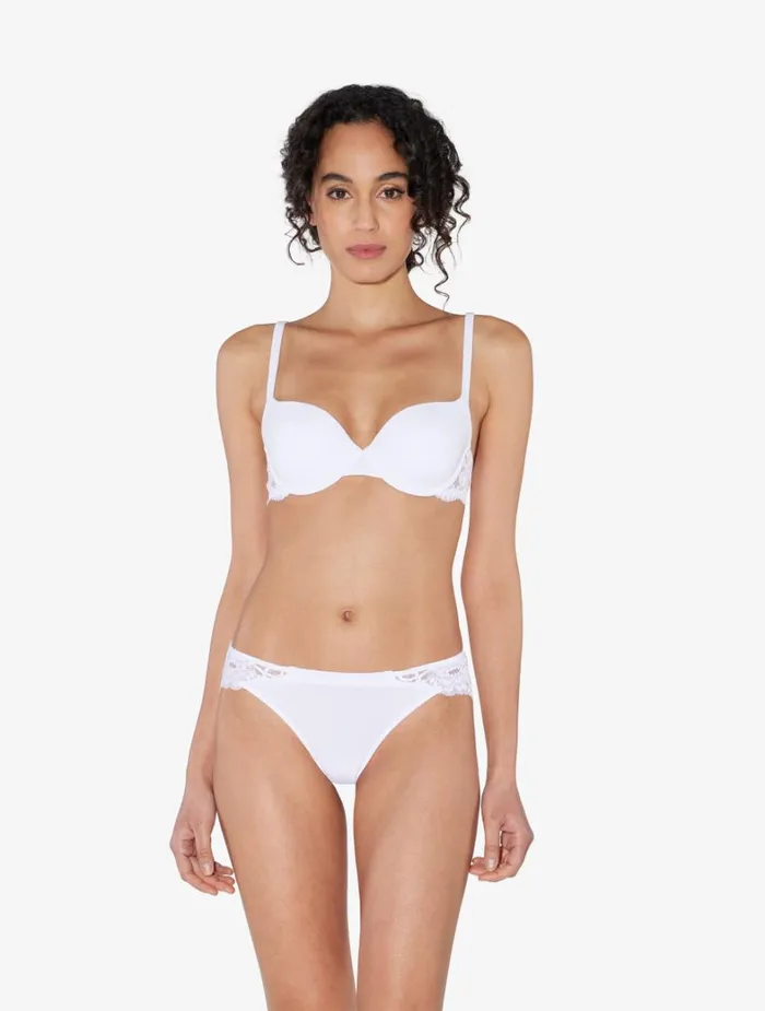 La Perla Luxury Cotton Brazilian Panties In White Women Brazilian