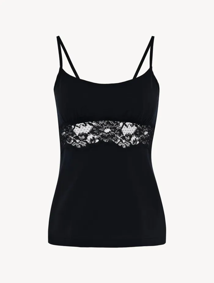 La Perla Luxury Cotton Camisole In Black Women Camisoles